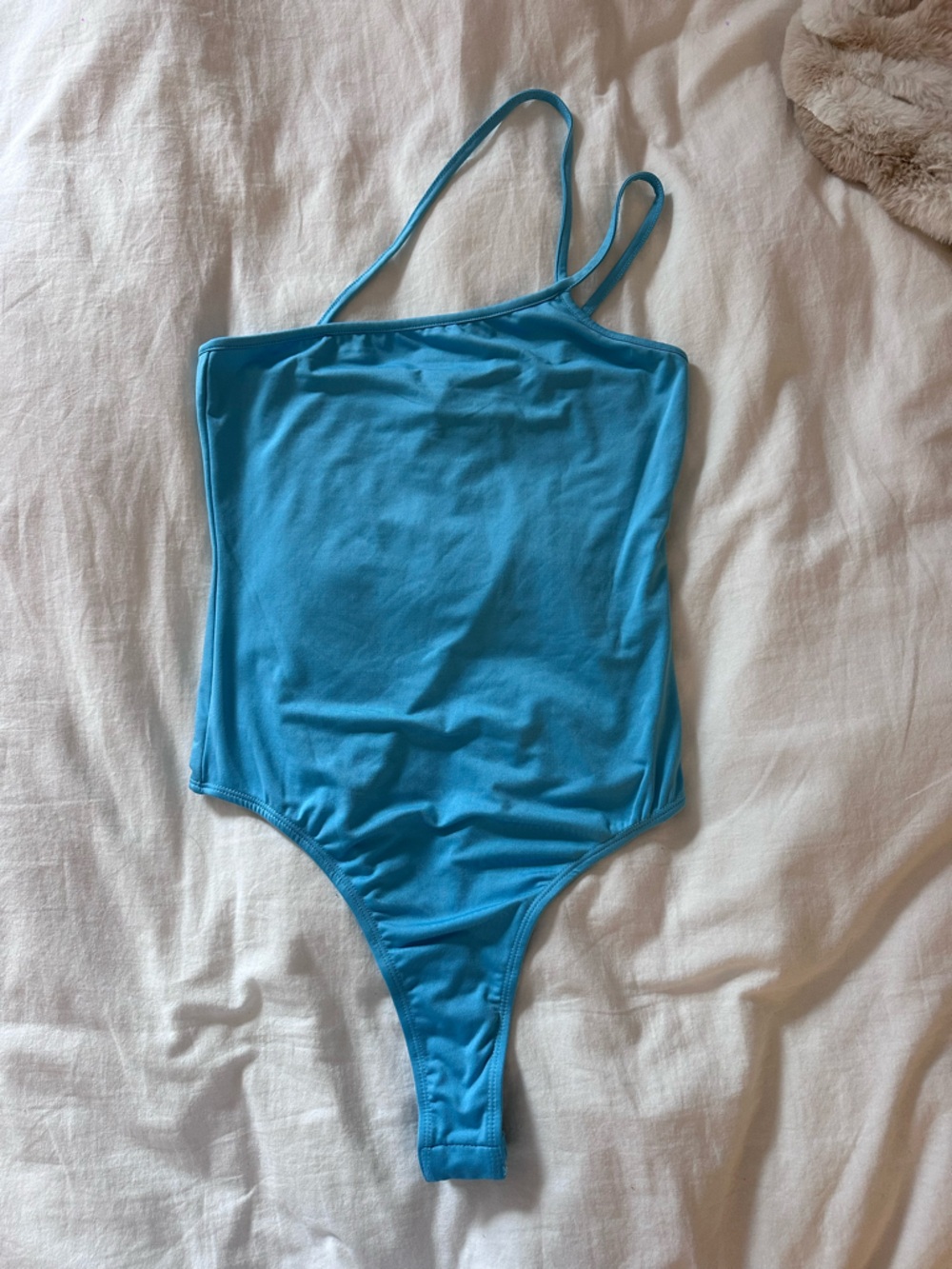 Superdown Blue One-Shoulder Top (Size S)